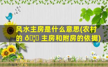 风水主房是什么意思(农村的 🦉 主房和附房的依据)
